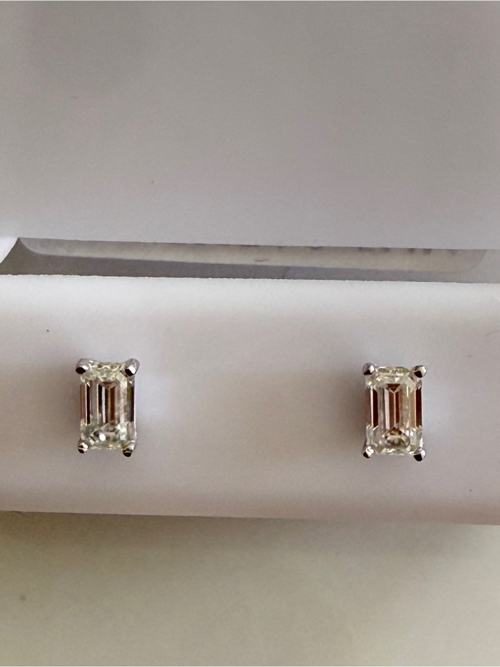 New 1.01 CTW Emerald Cut Moissanite Stud Earrings - Solid 925 Silver